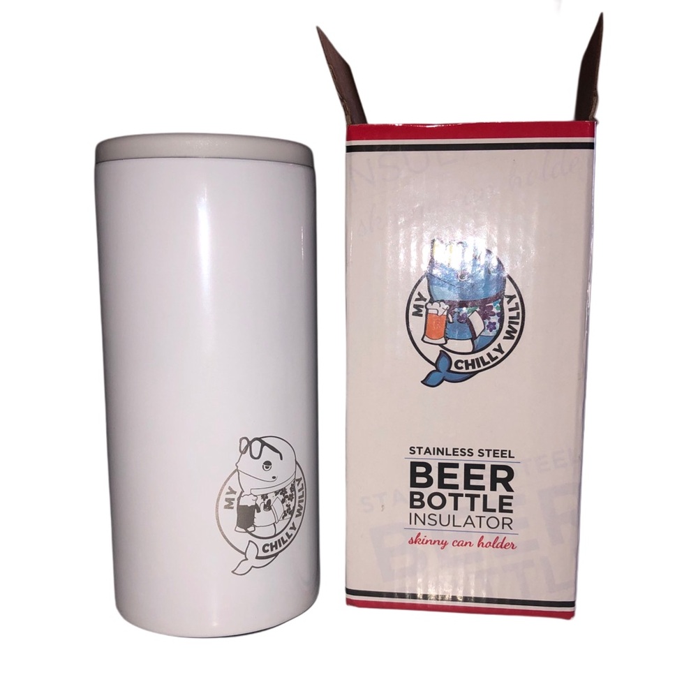 White My Chilly Willy Stainless Steel Beer Bottle Insulator